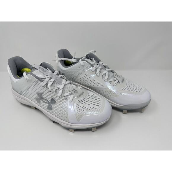 NWT Men's Under Armour Yard Low MT Baseball Cleats 3025592-100 White Size 8.5 - Picture 1 of 5